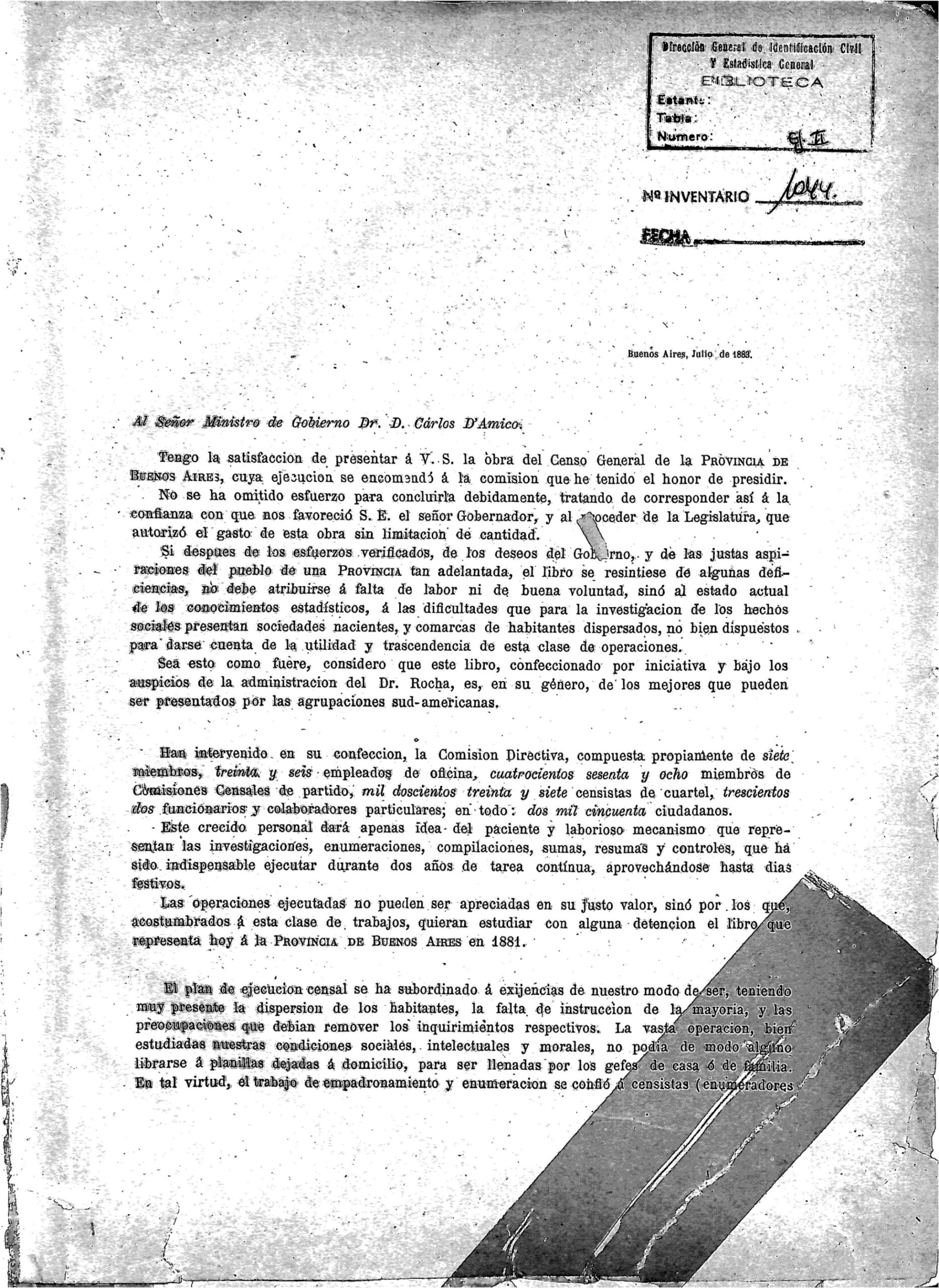 Censo Nacional 1881 General