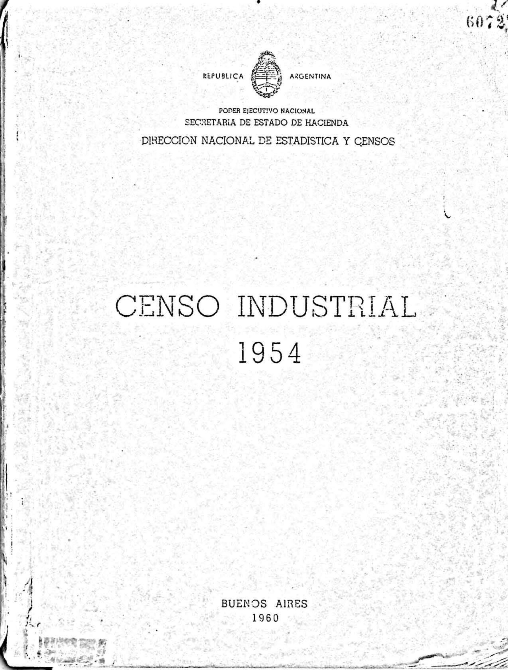 Censo Nacional 1954 Industrial