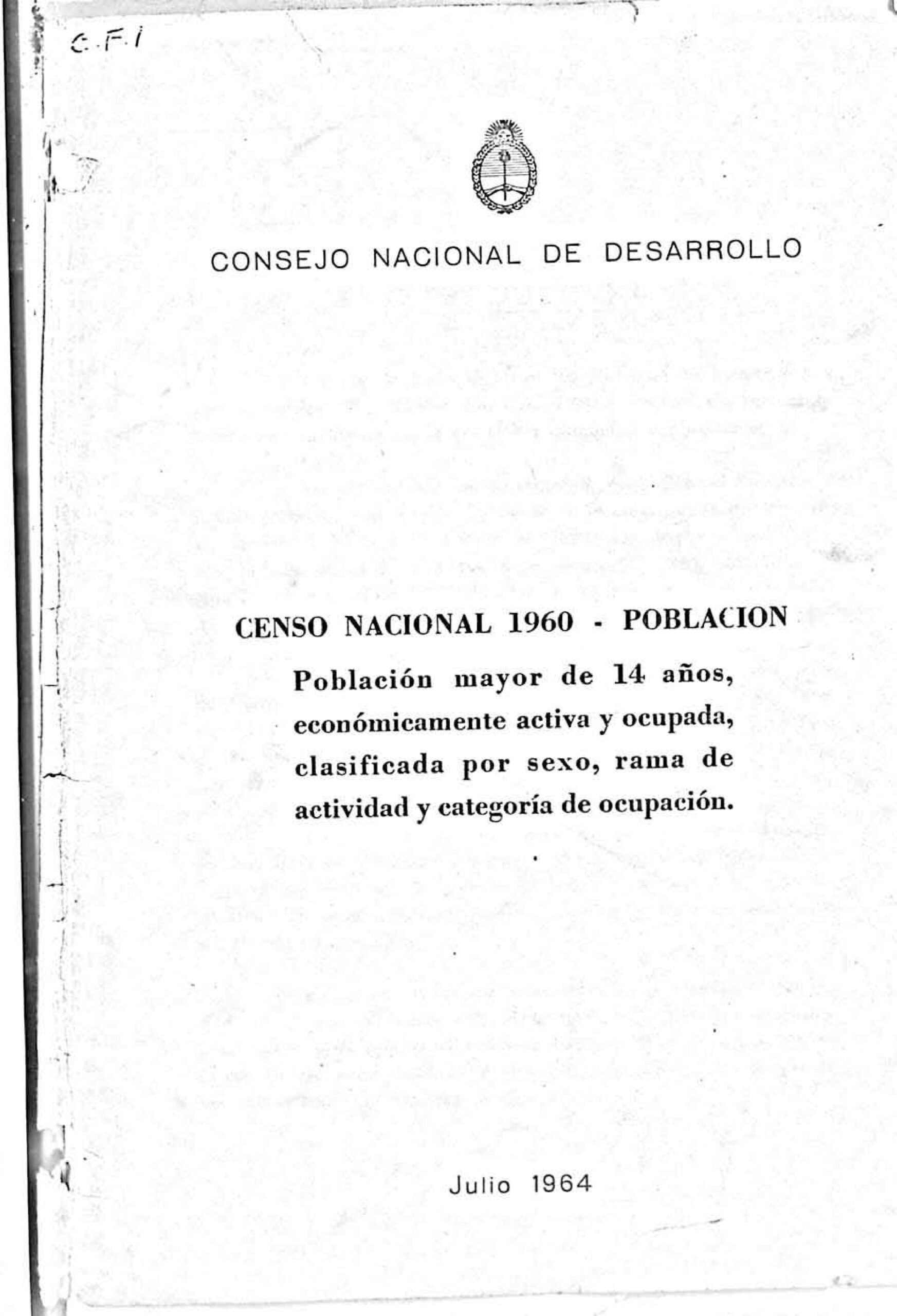 Censo Nacional 1960 Economía
