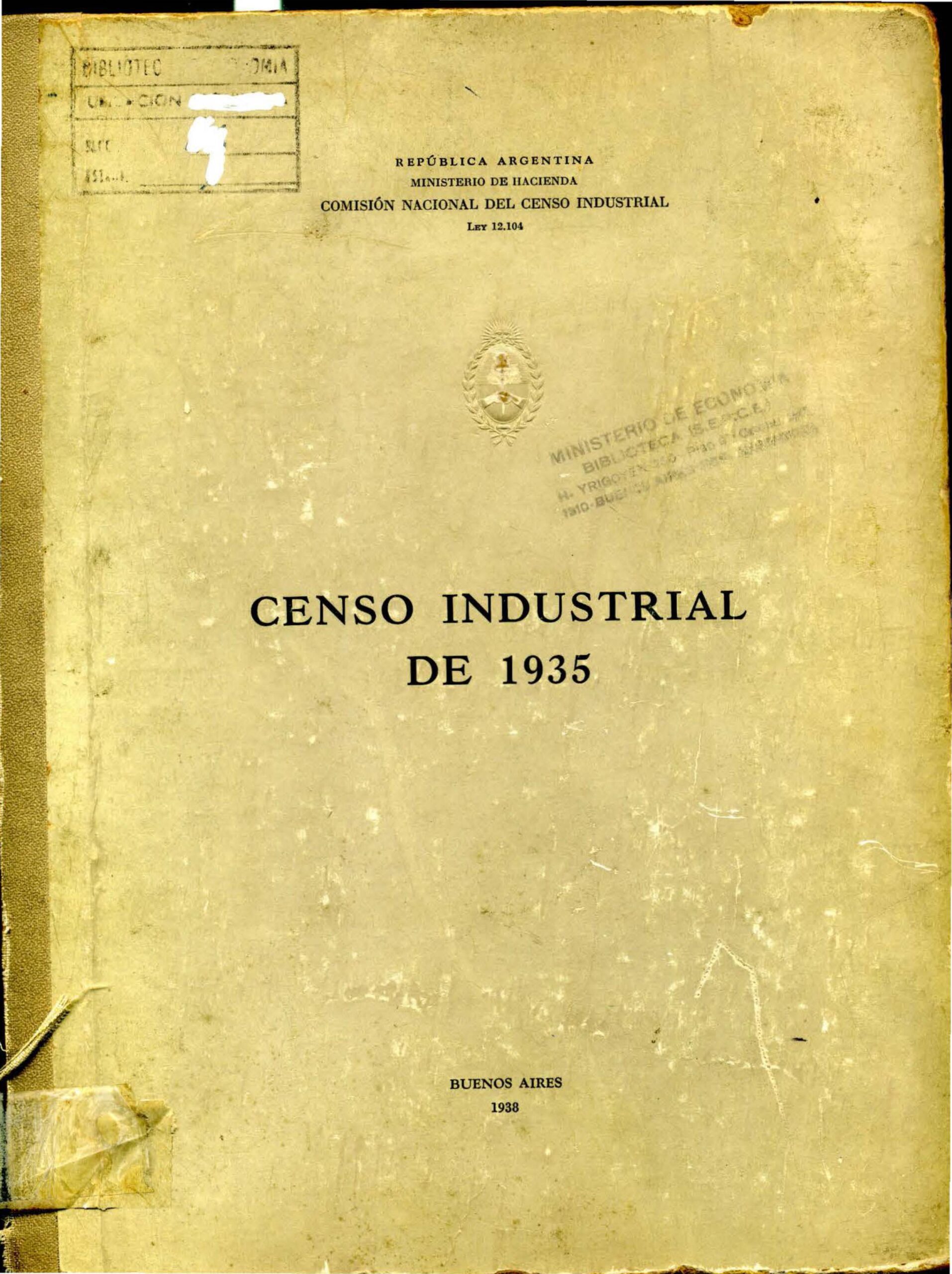 Censo Provincial 1935 Industria