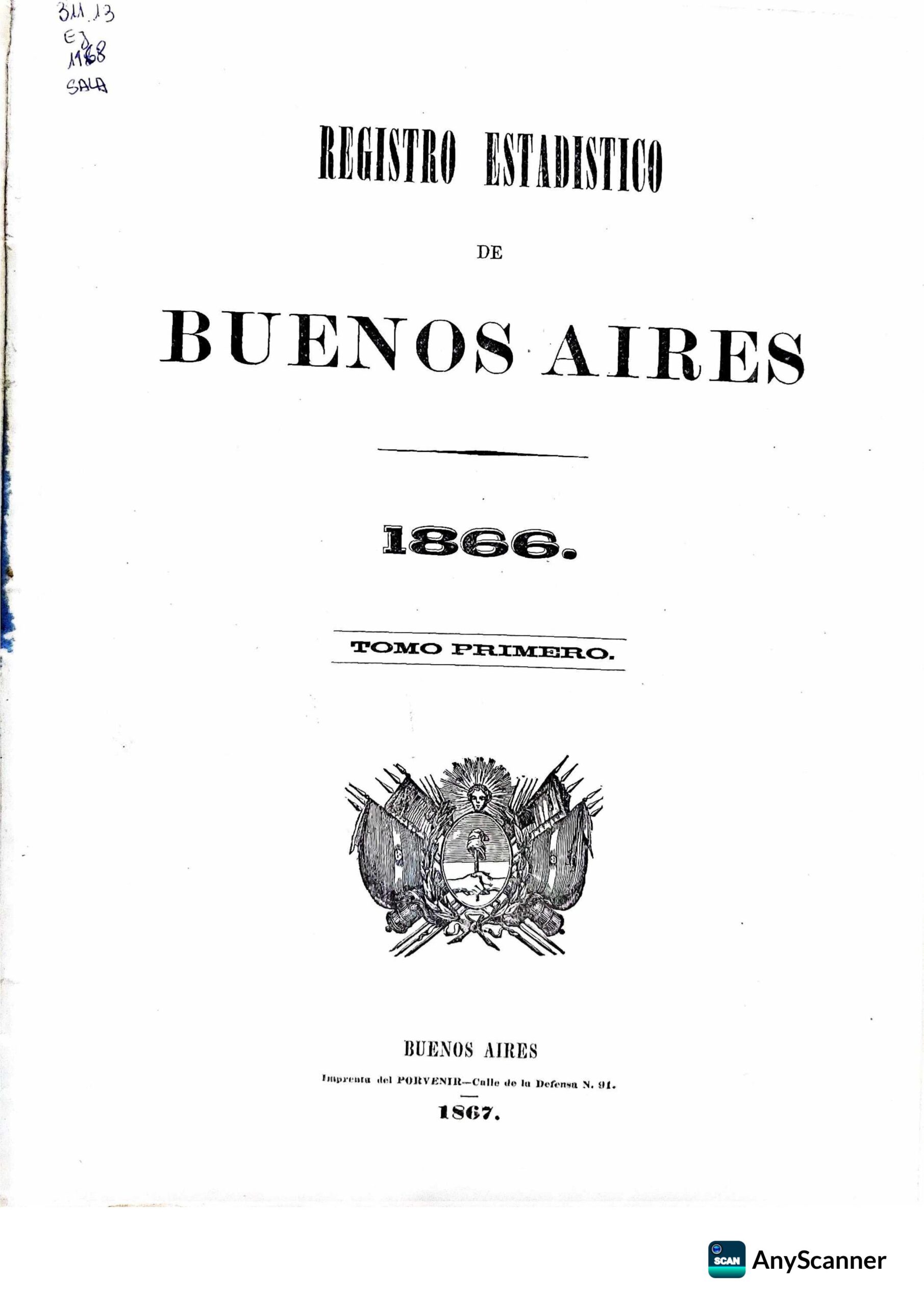 Registro Estadístico Provincial 1866