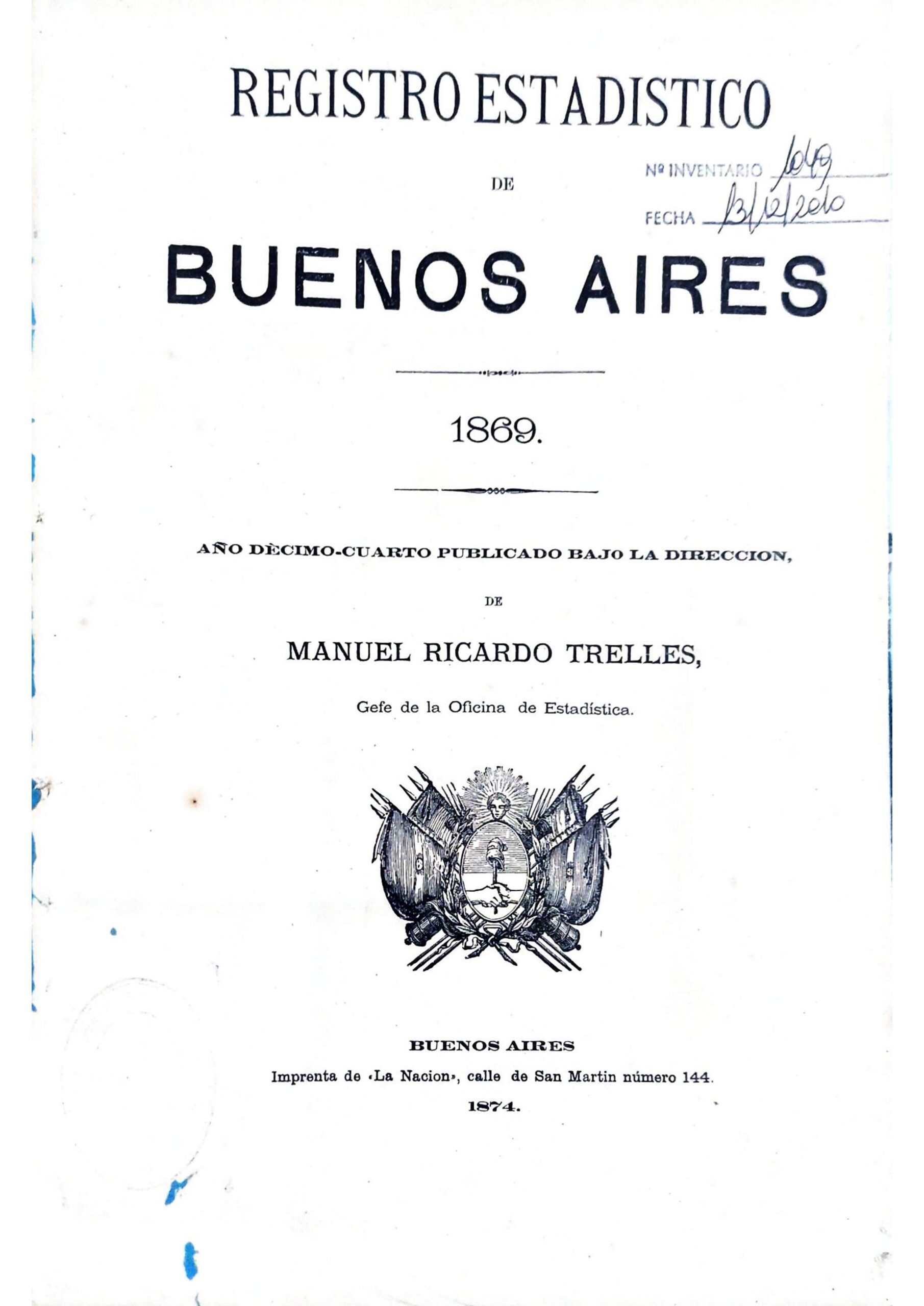 Registro Estadístico Provincial 1869