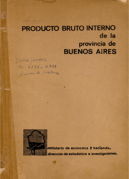 PRODUCTO BRUTO INTERNO de la provincia de BUENOS AIRES (1954-1965)