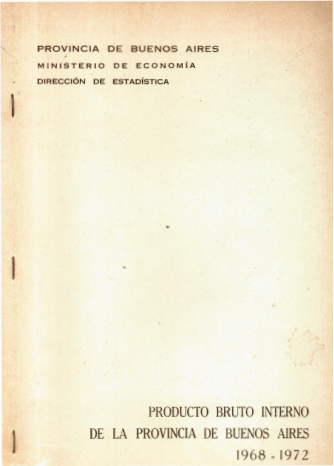 Producto Bruto Interno en la provincia de Buenos Aires (1968 – 1972)