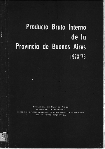 Producto Bruto Interno en la Provincia de Buenos Aires (1973 – 1976)