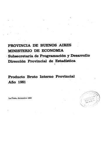 Producto Bruto Interno en la provincia de Buenos Aires (1981)